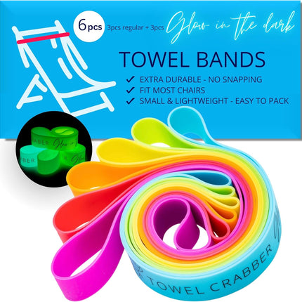 6-Pack Beach & Pool Chairs Clips – Durable, Glow-in-the-Dark & Regular