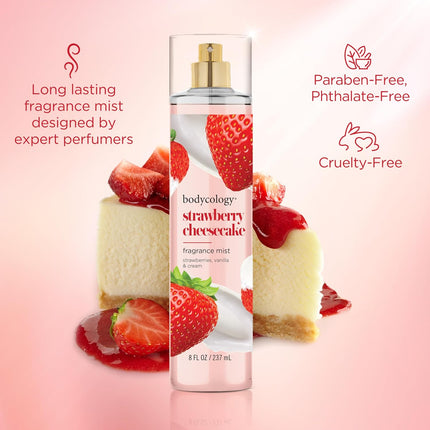 Strawberry Cheesecake Body Mist, Long-Lasting Fragrance, 8 fl oz, 2-Pack