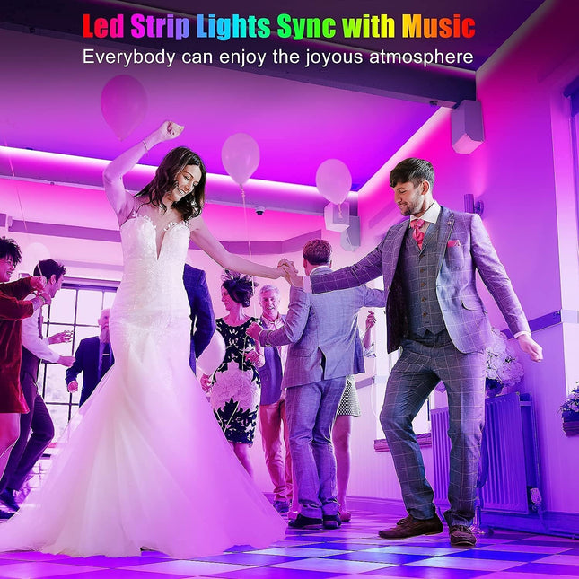 50ft RGB LED Strip Lights – Bluetooth Smart App & Remote Control