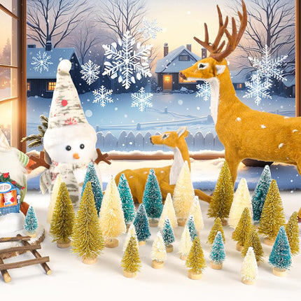 30PCS Mini Pine Christmas Trees – Tabletop Holiday Tree Decor & Toppers