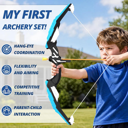 2-Pack Kids Bow & Arrow Set, LED Archery Toy with Dinosaur Target, 24 Suction Arrows