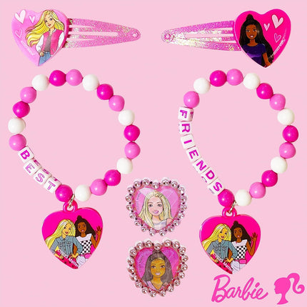 Barbie Jewelry Box Set – 6 Piece Toy Set with Rings, Bracelets & Hair Clips (Ages 3+)