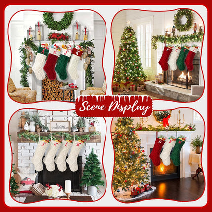 Red Monogram Christmas Stocking 18’’ – Holiday Stocking for Fireplace