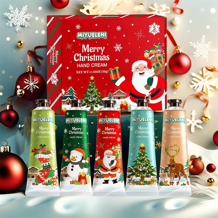 5PCS Mini Hand Lotion Gifts – Christmas Travel Size Cream for Women
