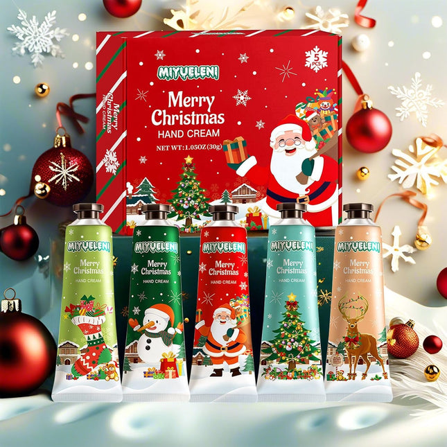 5PCS Mini Hand Lotion Gifts – Christmas Travel Size Cream for Women