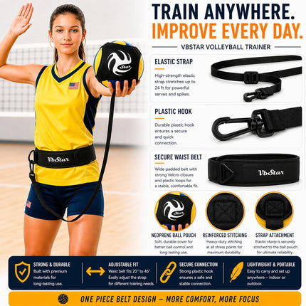 Volleyball Training Aid Solo Serve Spike Setter Practice Equipment Trainer