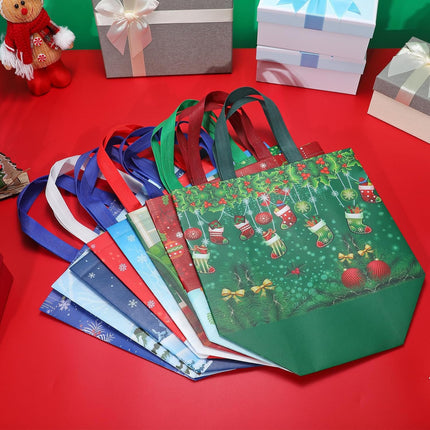 8 Pack Large Christmas Gift Bags – Reusable Non-Woven Holiday Bags