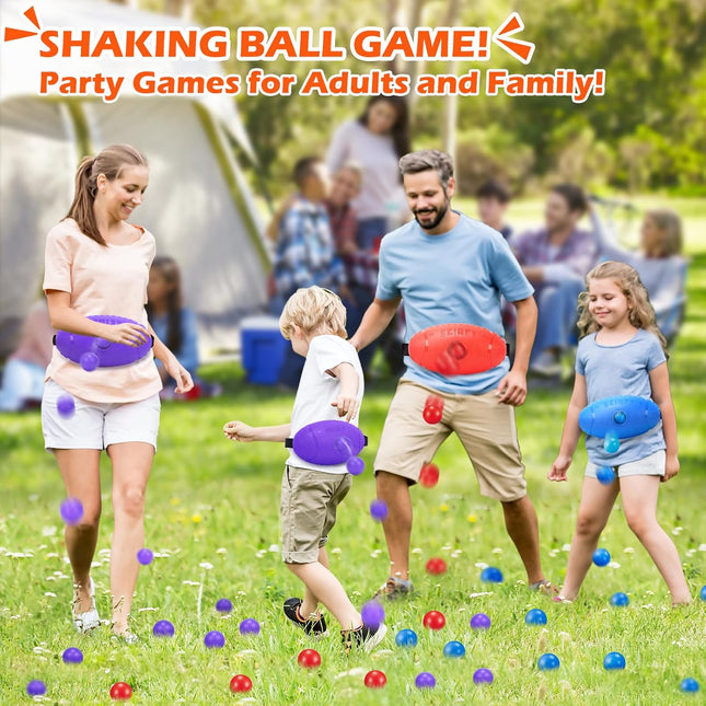 3 Pack Shaking Swing Ball Game Set with 60 Balls, Indoor Outdoor Party Toy for Ages 6+