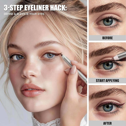 2PCS Waterproof Gel Eyeliner Pencils with Sharpener, Smudge-Proof, Long-Lasting, 4 Colors