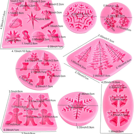 Christmas Silicone Molds – Snowflake, Santa & Tree Mini Candy & Fondant Molds
