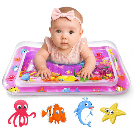 Tummy Time Water Mat for Baby Girl, Sensory Development Toy 0-12 Months
