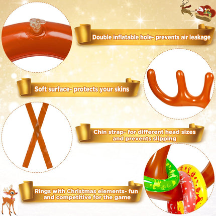 Christmas Ring Toss Game | Inflatable Reindeer Antlers with 10 Rings