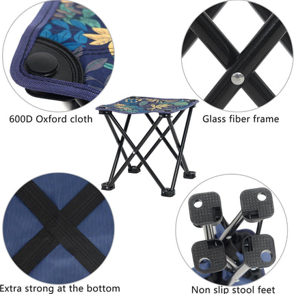 Portable Folding Camping Stool, Lightweight Outdoor Chair for Fishing, Hiking & Beach
