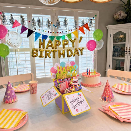 3D Pop-Up Happy Birthday Card, Handmade Greeting Card with Envelope for Kids & Adults