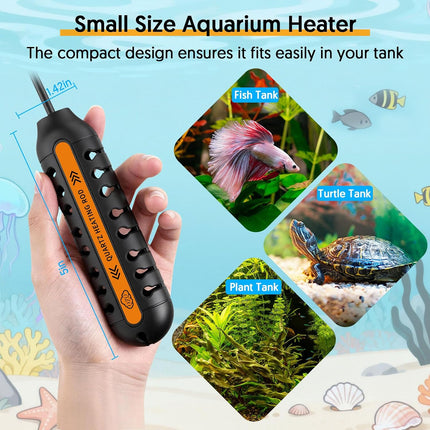 25W Aquarium Heater with Digital Display, Adjustable Submersible Fish Tank Heater