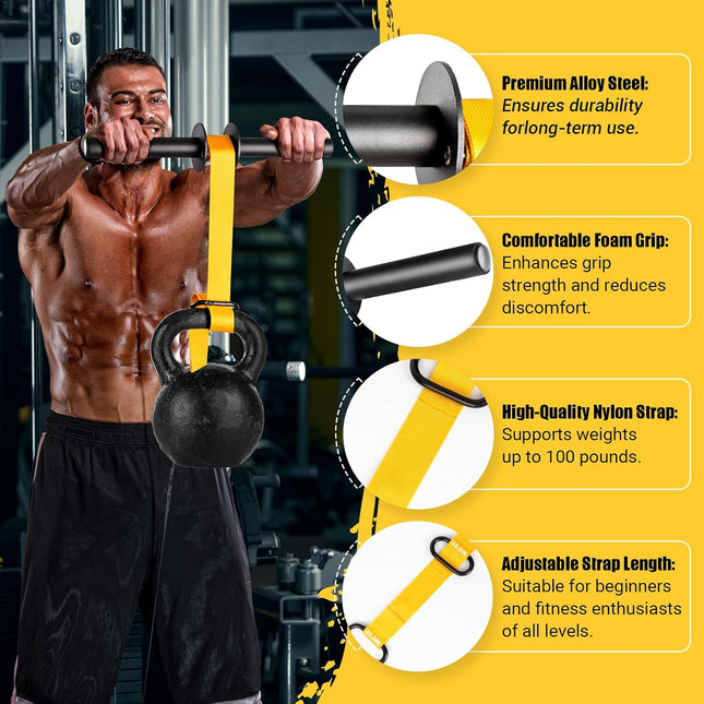 Forearm Strengthener Wrist Roller with Nylon Webbing for Grip Training