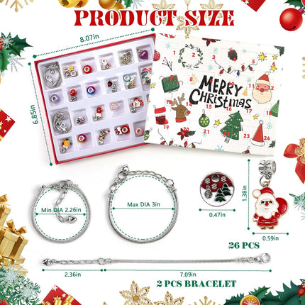 2025 Christmas Advent Calendar – DIY Charm Bracelet Kit for Kids & Teens