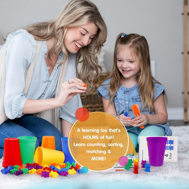 Counting Bears Sorting Cups Color Matching Math Learning Toy for Kids