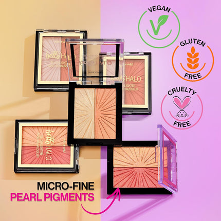MegaGlo Blushlighter Blendable Blush & Highlighter, Shimmery Metallic Finish, Flash Me