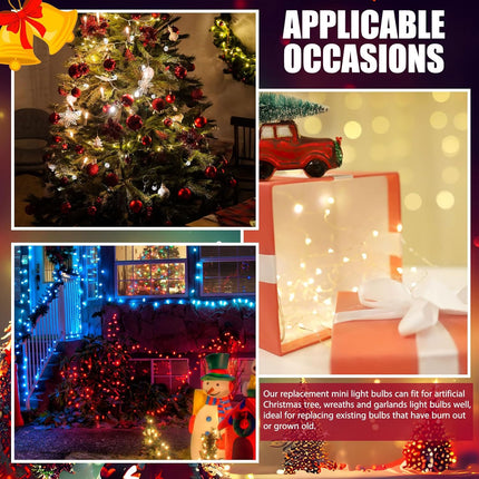 60PCS Mini Incandescent Replacement Bulbs 2.5V for Christmas Lights White Base