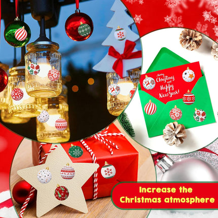1000PCS Christmas Ornament Stickers – 1.5" Snowflake Roll for Holiday Favors