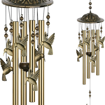 35in Hummingbird Wind Chimes, Beautiful Outdoor Gift for Women & Moms
