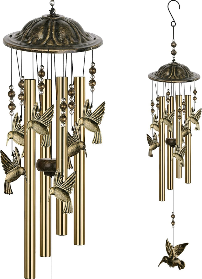 35in Hummingbird Wind Chimes, Beautiful Outdoor Gift for Women & Moms