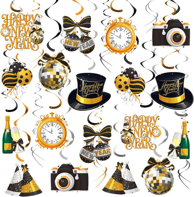 Happy New Year Party Kit – Hanging Swirls & NYE Celebration Decorations