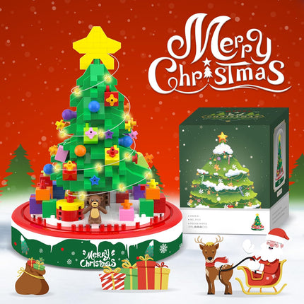 Christmas Tree Building Blocks Kit – 543PCS Tabletop Tree with Lights