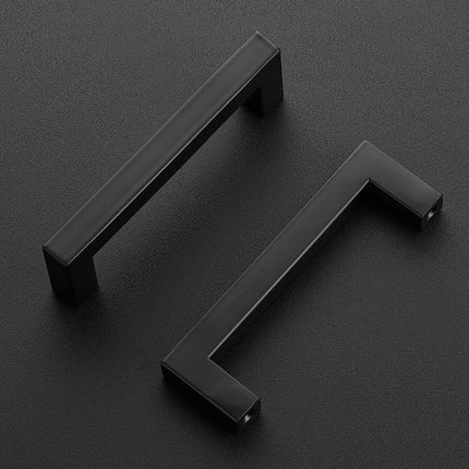 Matte Black 3-Piece Cabinet Pull Set, 4-Inch Square Kitchen Drawer Handles