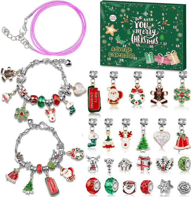 Girls Advent Calendar 2025 | DIY Jewelry & Charm Bracelet Christmas Kit