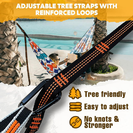 Ultralight Camping Hammock, 300kg Capacity, Compact Travel Hammock Straps & Carabiners
