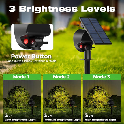 4-Pack Solar Spot Lights – 53 LEDs, Waterproof, 3 Modes, Warm White
