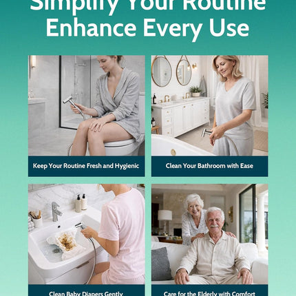 Handheld Bidet Sprayer – Adjustable Water Pressure, Stainless Steel, Toilet