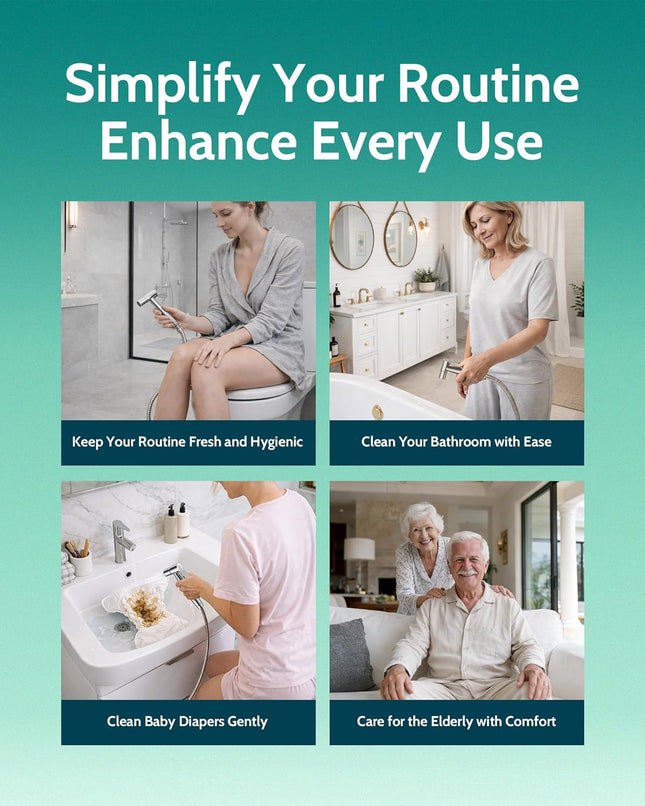 Handheld Bidet Sprayer – Adjustable Water Pressure, Stainless Steel, Toilet
