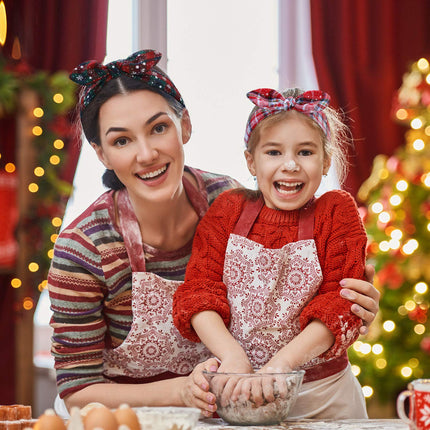Christmas Headbands – Red Plaid Snowflake Bow Hairband for Girls & Women