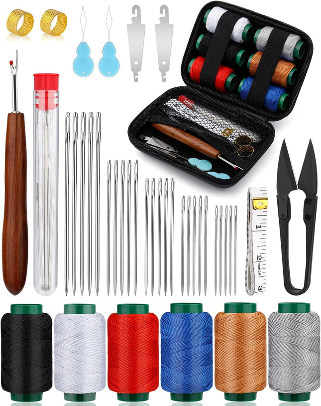 40-Piece Sewing Kit for Adults, Stainless Steel Hand Needles, Threads and Repair Tools