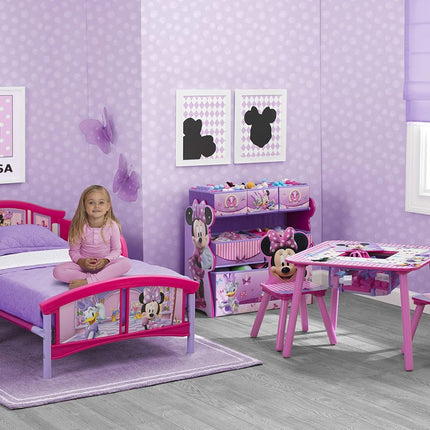 Disney Minnie Mouse Plastic Toddler Bed with Guardrails, Steel Frame, Ages 15 Months+