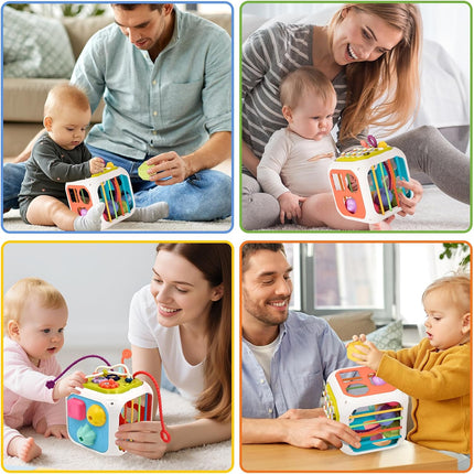 7 in 1 Baby Sensory Activity Cube Montessori Toy Shape Sorter Learning Gift