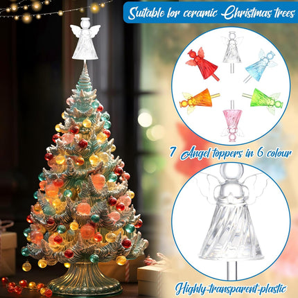8-Pack Multicolor Angel Ceramic Tree Lights – Replacement Xmas Topper