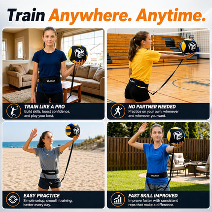 Volleyball Training Aid Solo Serve Spike Setter Practice Equipment Trainer