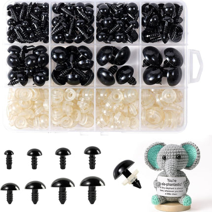 Crochet Safety Eyes Set 6–18 mm 8 Sizes for Amigurumi Stuffed Toy Crafts