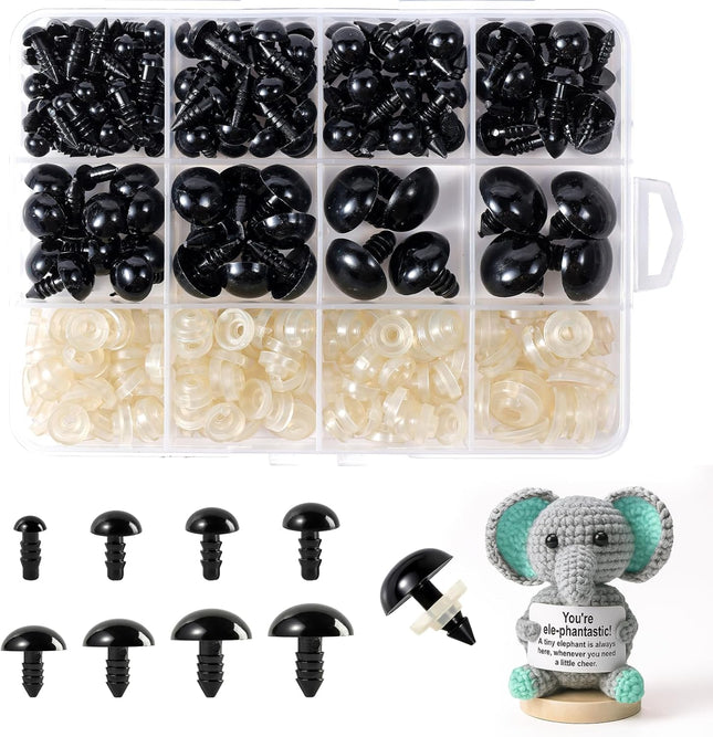 Crochet Safety Eyes Set 6–18 mm 8 Sizes for Amigurumi Stuffed Toy Crafts