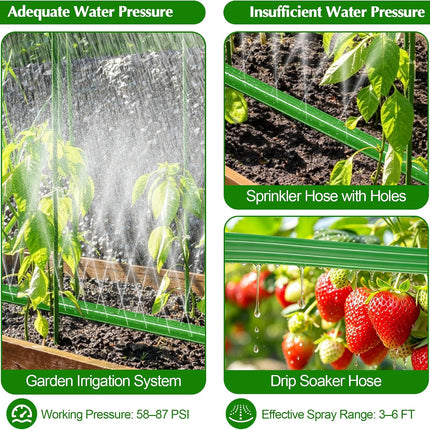 50FT Flat Soaker Sprinkler Hose with 20 Staples, Heavy Duty Garden Watering Hose
