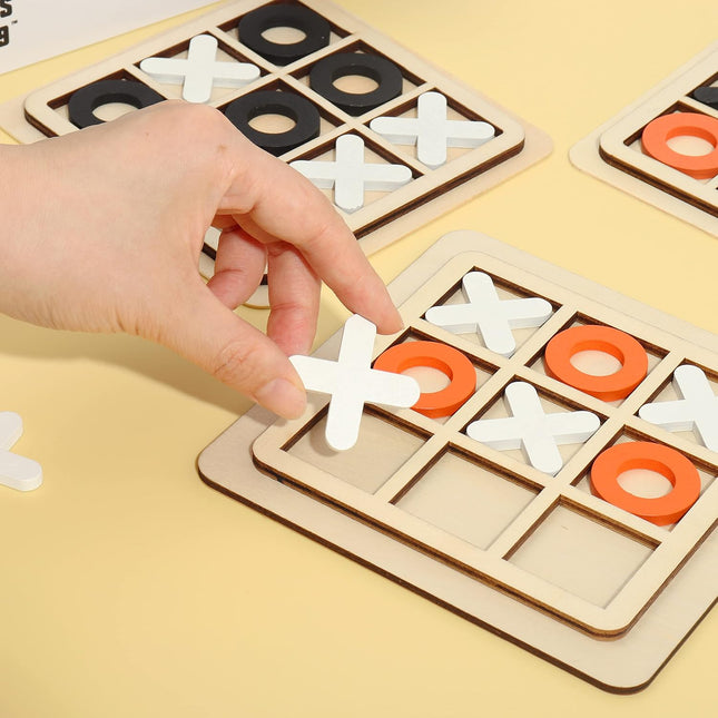 Wooden Tic Tac Toe Game – XO Board, Family & Educational Toy, Random Color