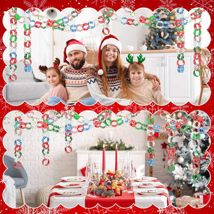 600-Pcs Christmas Paper Chains – Festive Craft Strips for Classroom & Home Decor