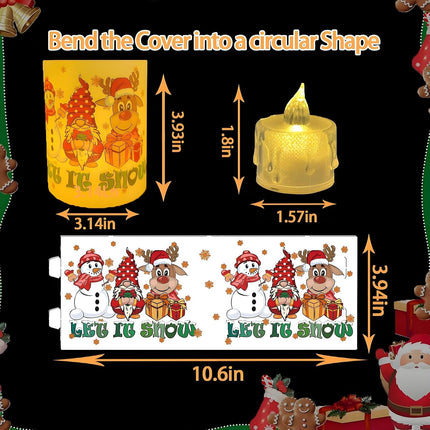 Merry Christmas Table Centerpiece – 8 PCS Candle Shade Covers for Home