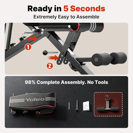 Home Gym Weight Bench 98% Pre-Assembled with 84 Adjustable Positions