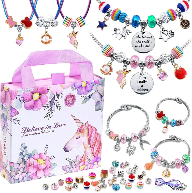 Unicorn Charm Bracelet Kit – Jewelry Making for Girls 8-12, Inspires Creativity & Imagination