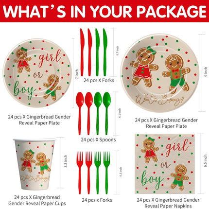 Christmas Gingerbread Theme – Boy or Girl Gender Reveal Cookie Decorations